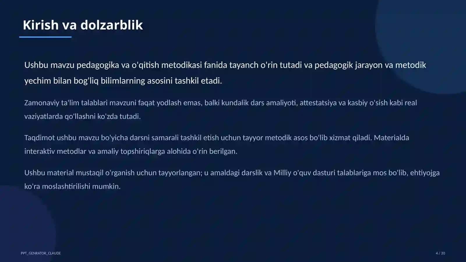 O'qituvchilarning Milliy sertifikatiga tayyorgarlik 4