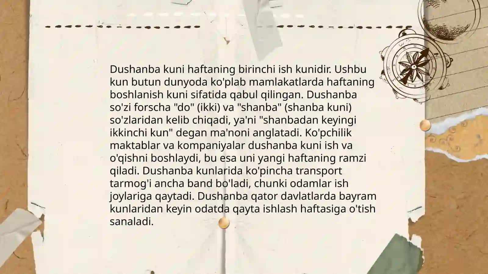 Haftaning kunlari 4