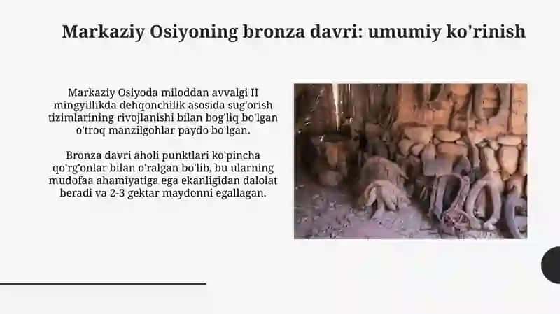 Oʻrta Osiyo bronzadavrimanzilgohlari 4