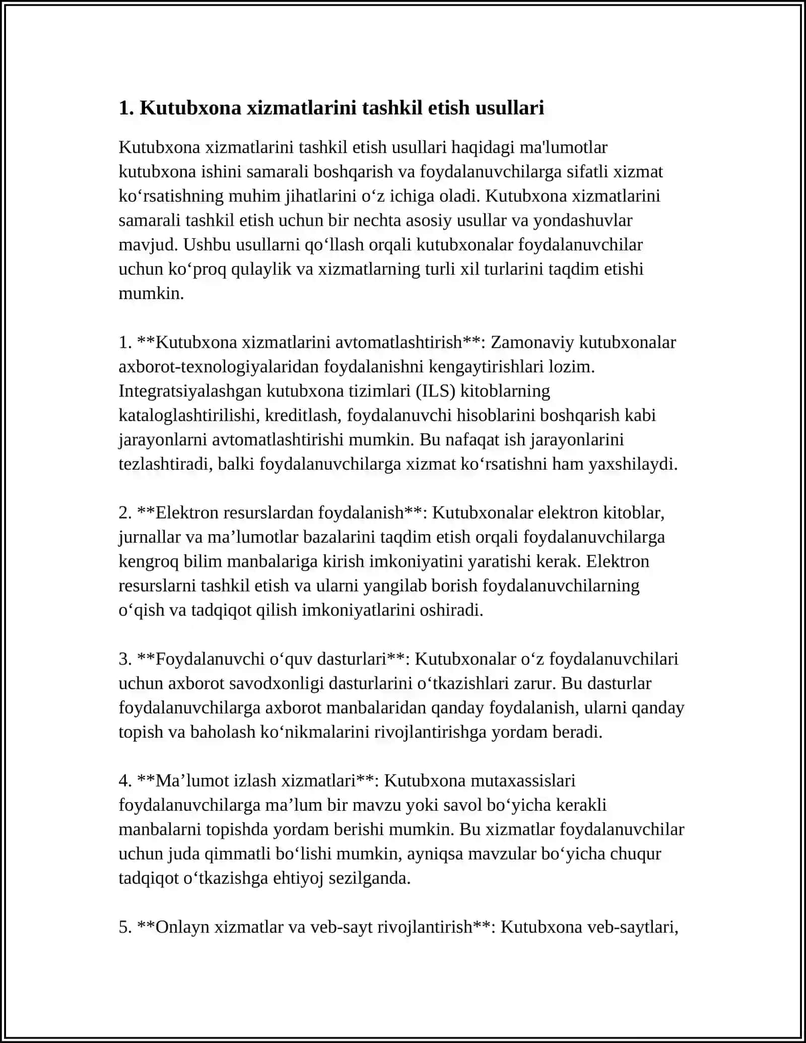 KUTUBXONALARGA METODIK RAHBARLIKNI TASHKIL ETISH MASALALARI 4