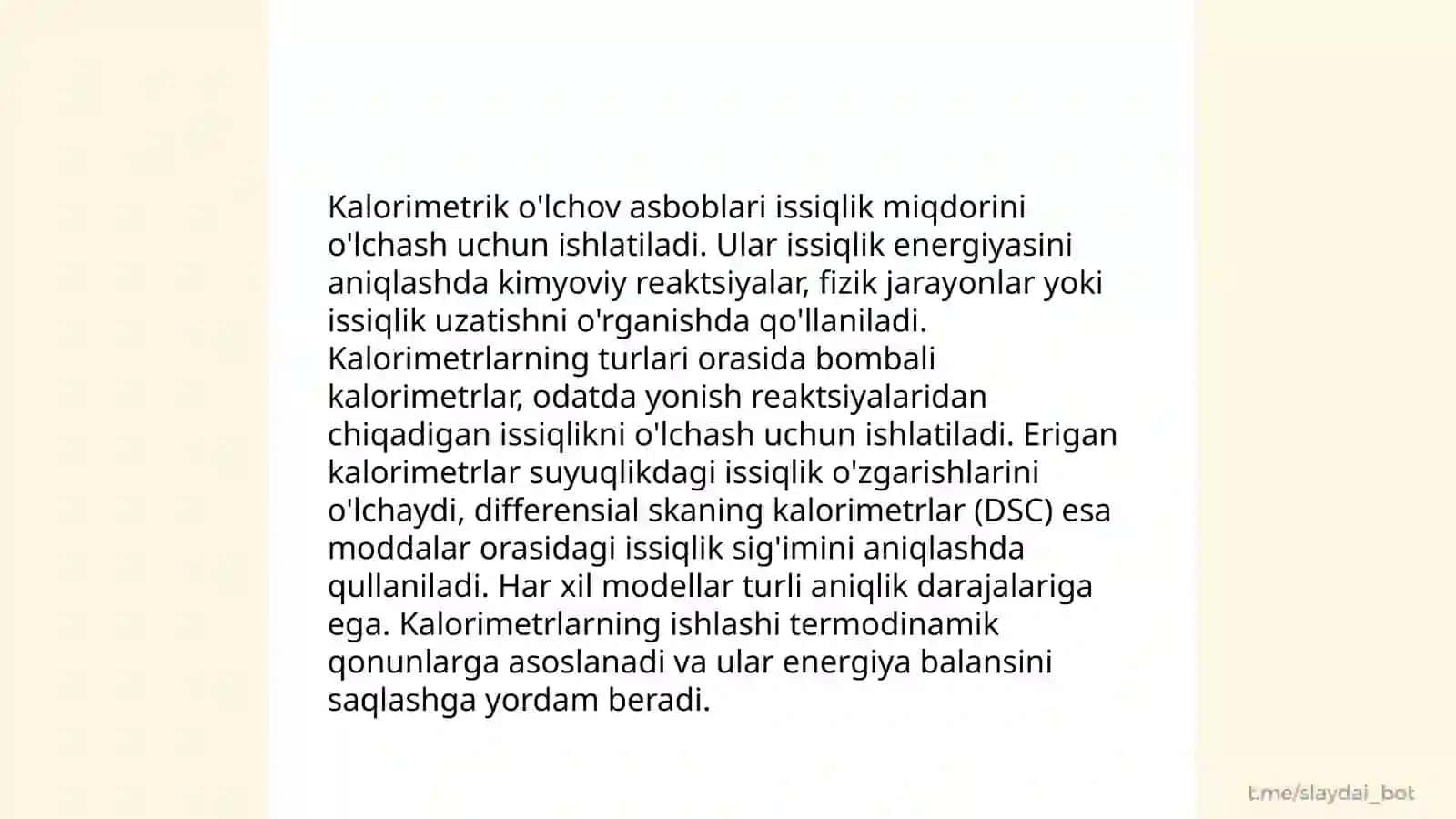 Kalorometriya. Tuzning gidratlanish issiqligini aniqlash 4