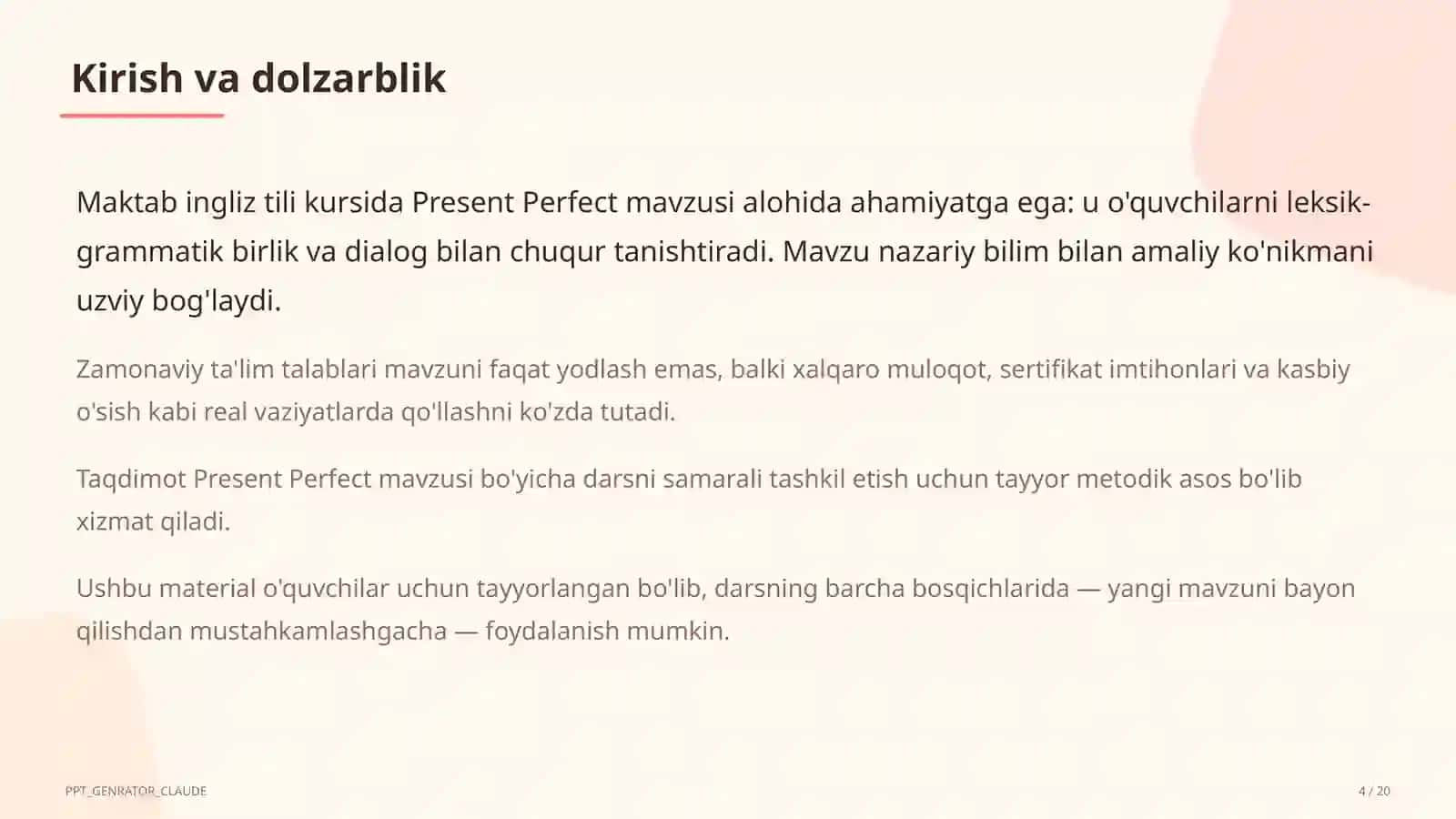 Present Perfect (8-sinf) 4