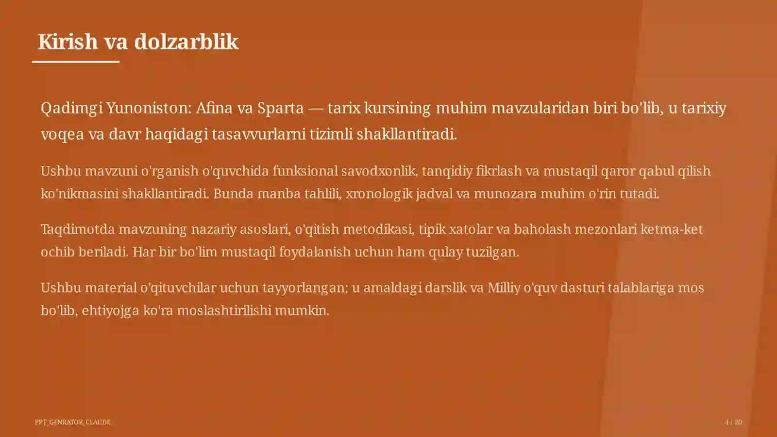 Qadimgi Yunoniston: Afina va Sparta (6-sinf) 4