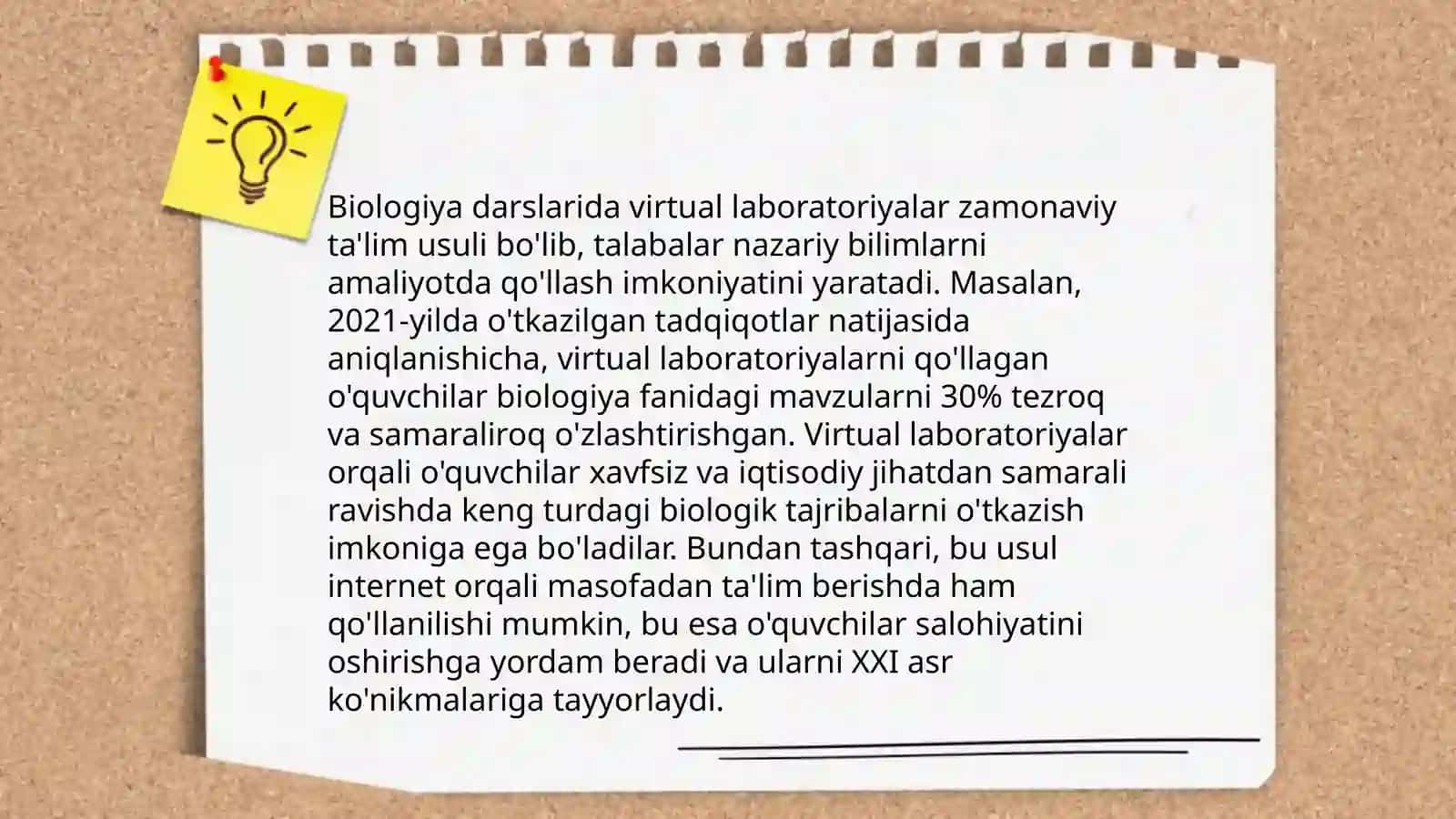 Axborot texnologiyalaridan foydalanish tabiiy fanlarni o'rganish 4