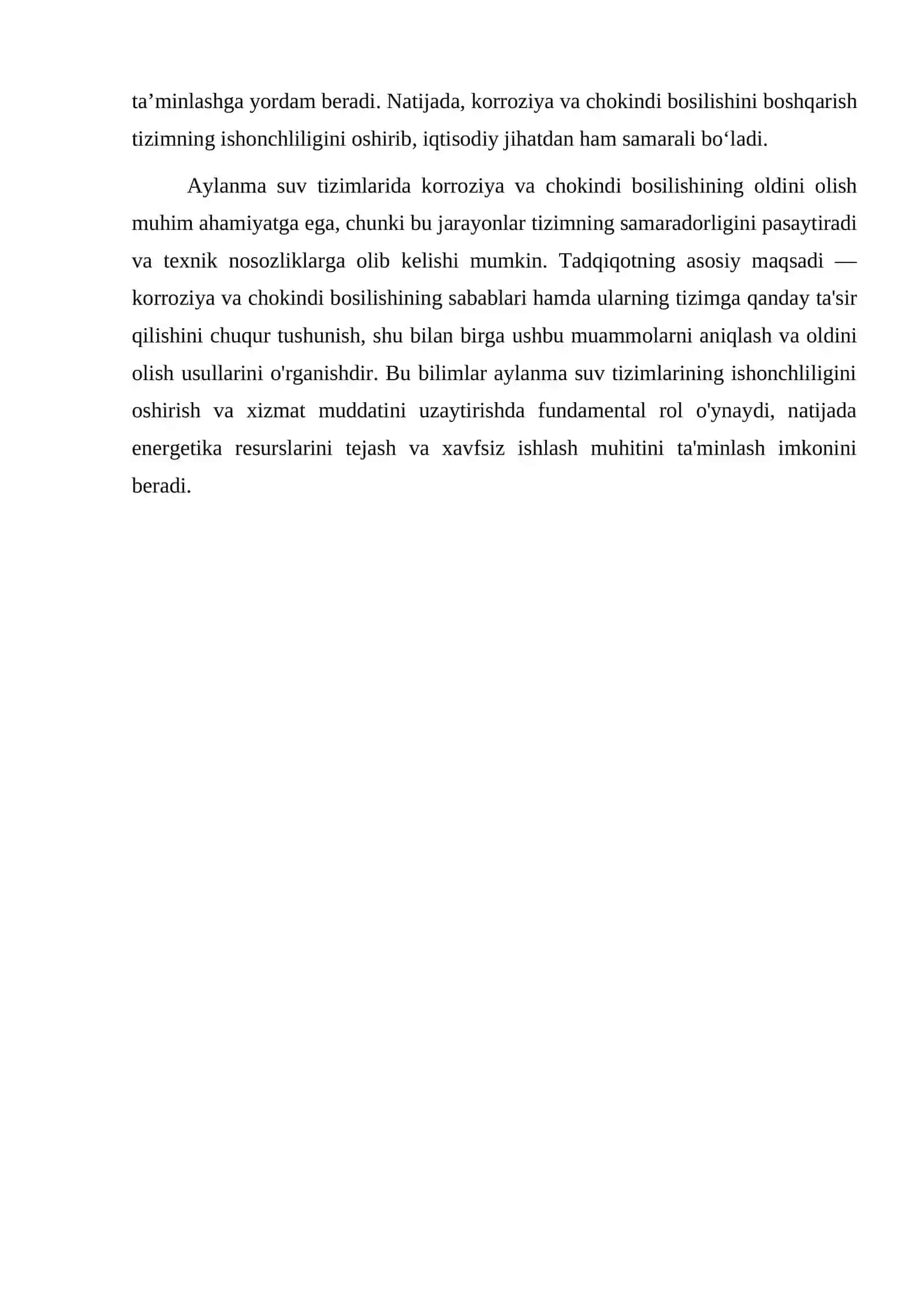 Aylanma suv tizimlarida korroziya va chokindi bosil bolishining oldini olish 4