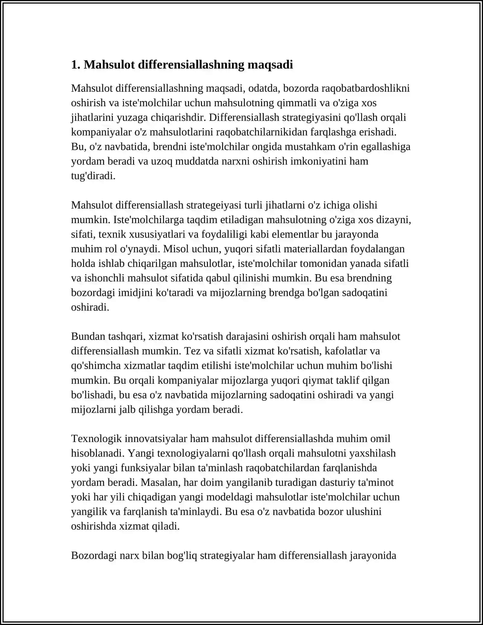 MAHSULOT DIFFERENSIALLASH VA UNING AFZALLIKLARI 4
