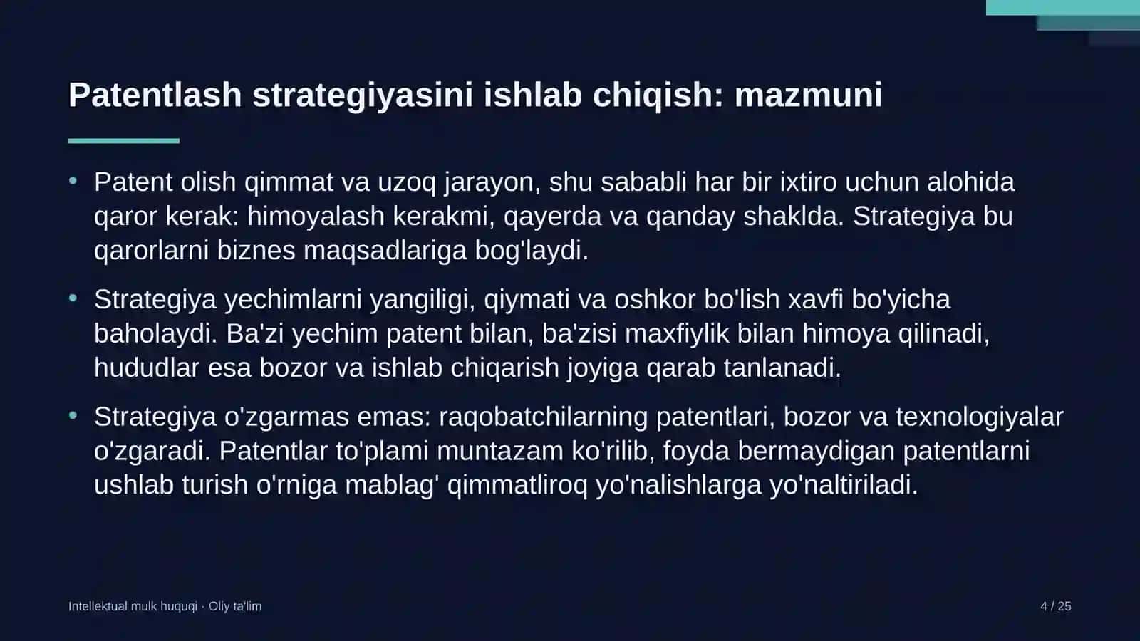 tijorat banklarida patentlash strategiyasini ishlab chiqish 8217 4