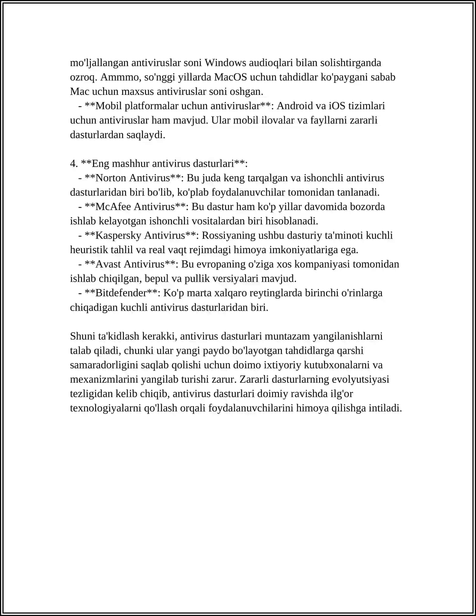 ANTIVIRUS DASTURLARI 4