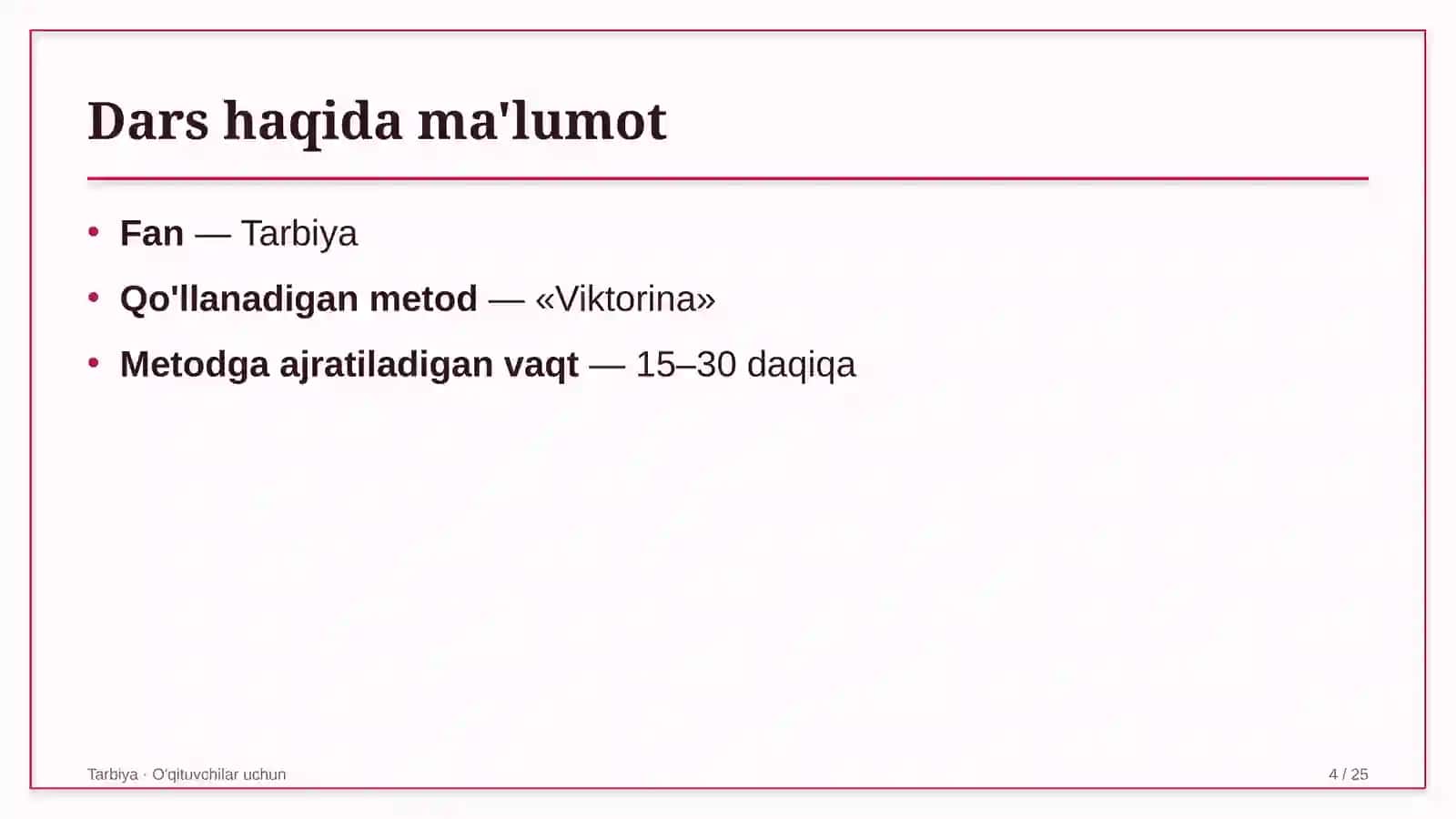 tarbiya darslarida viktorina metodidan foydalanish 7436 4