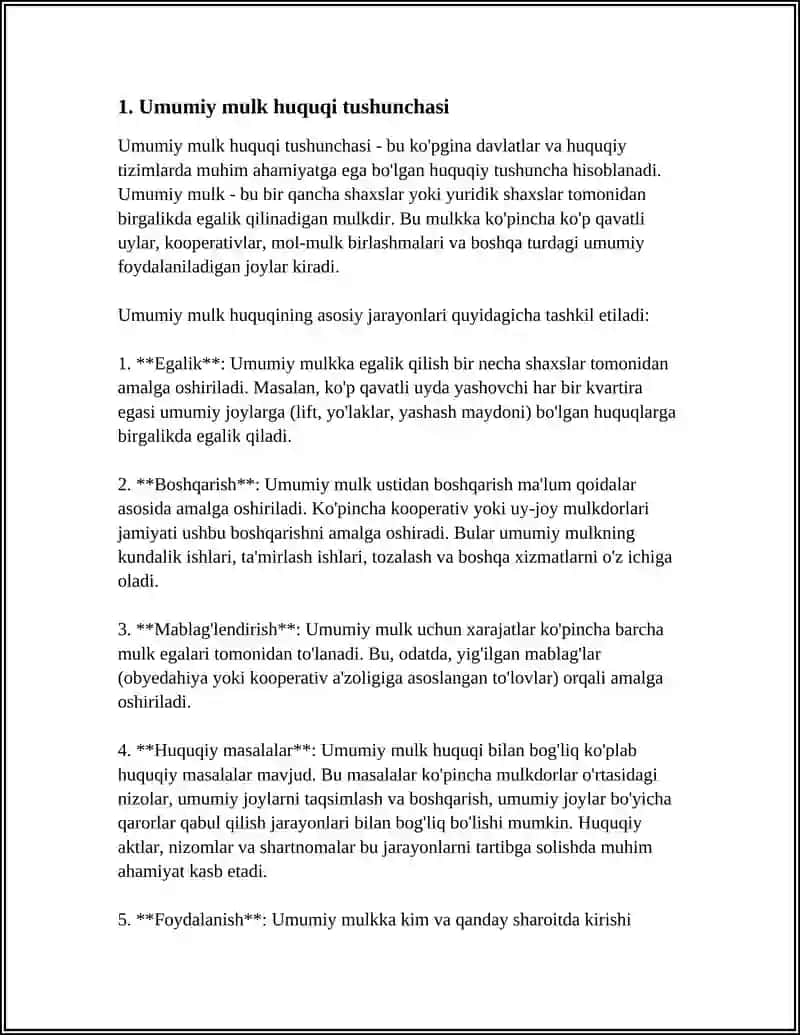 UMUMIY VA BIRGALIKDAGI MULK HUQUQI TUSHUNCHASI 4