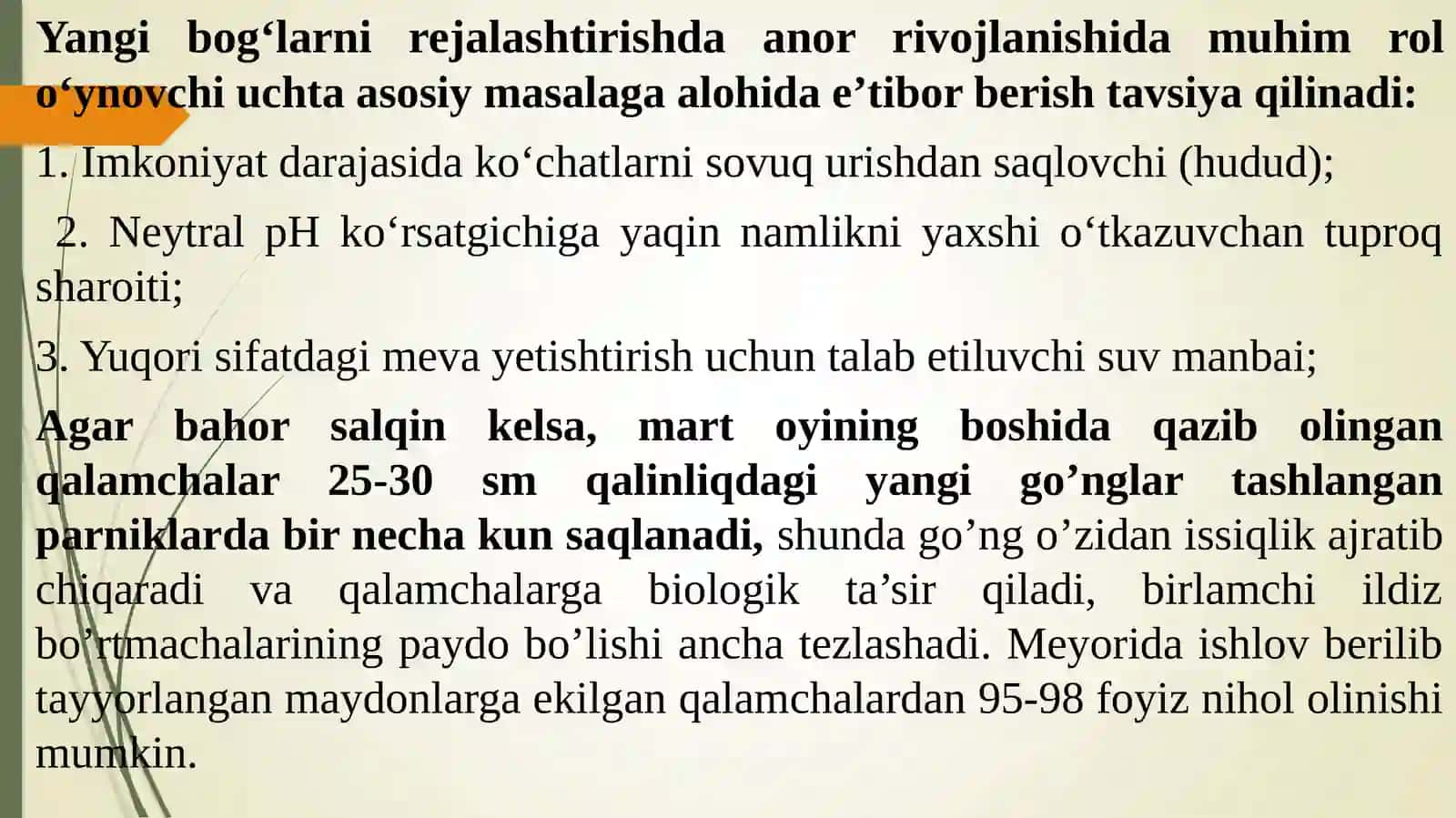 Anorzor barpo qilish va yerni ekishga tayyorlash 4