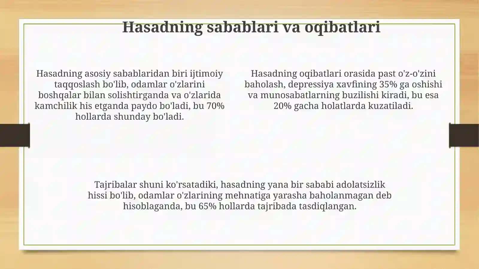Hasad va rashk: ta'riflar, sabablar va oqibatlar 4