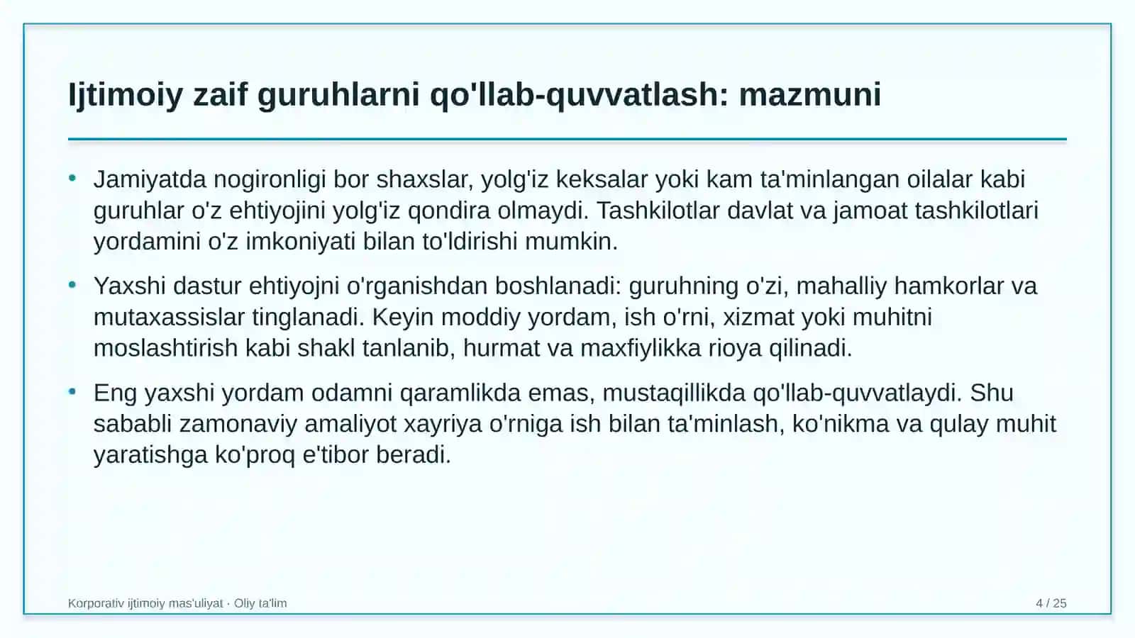davlat xususiy sheriklik loyihalarida ijtimoiy zaif guruhlarni qo'llab quvvatlash 2229 4