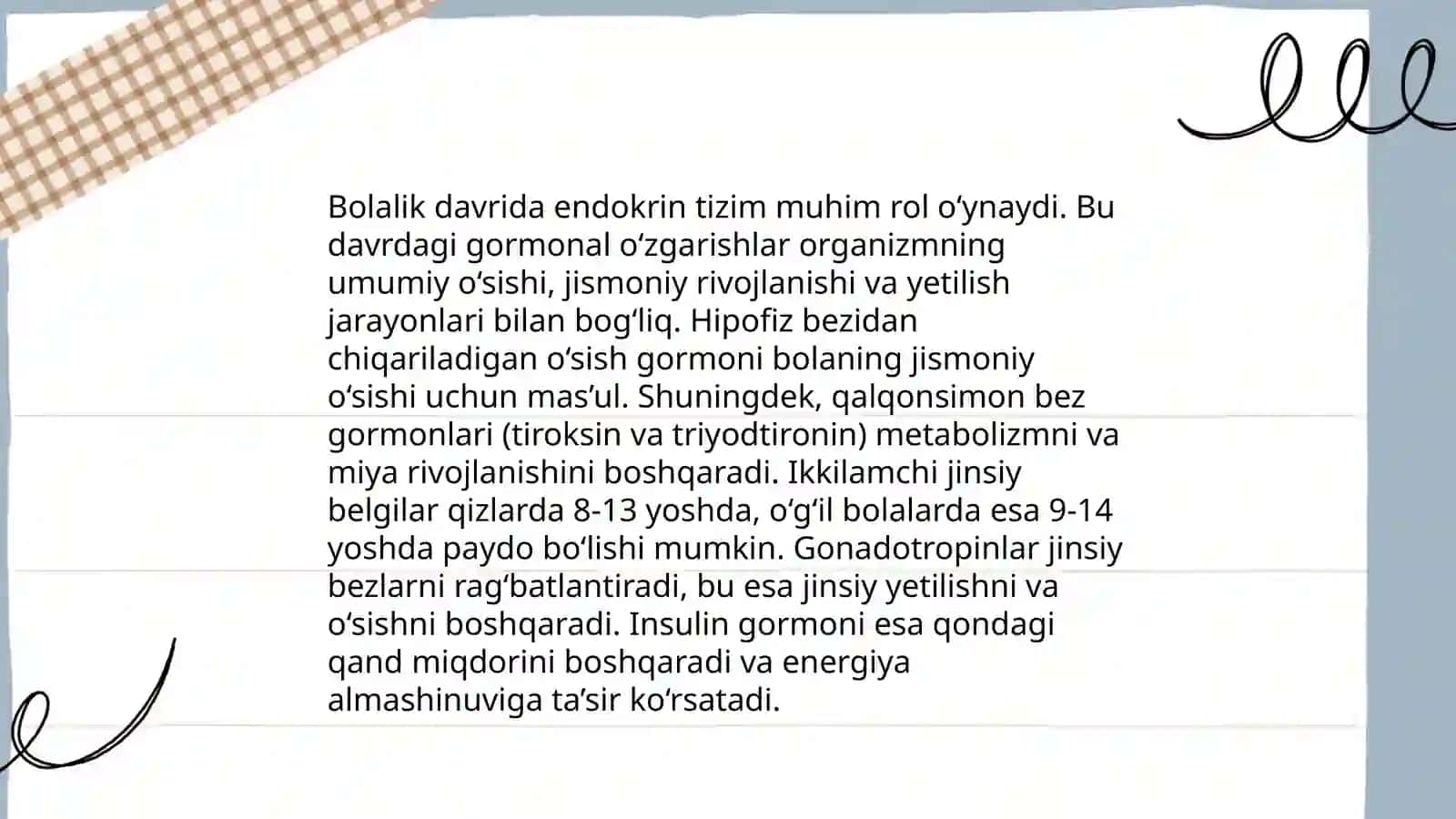 Endokrin tizimning yoshga oid fiziologiyasi va gigiyenasi 4
