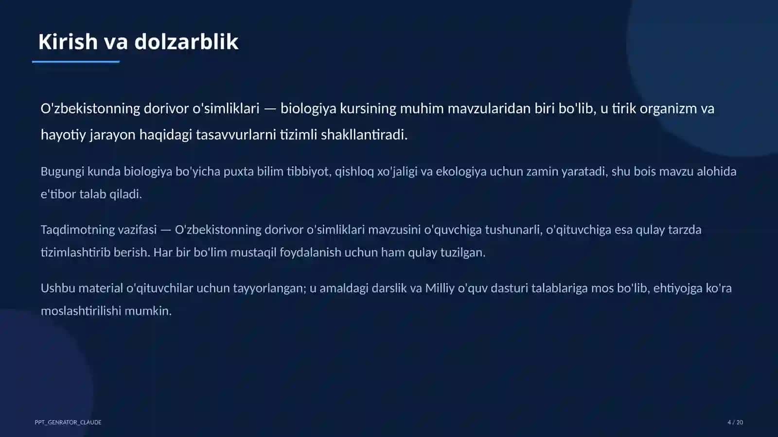 O'zbekistonning dorivor o'simliklari (6-sinf) 4