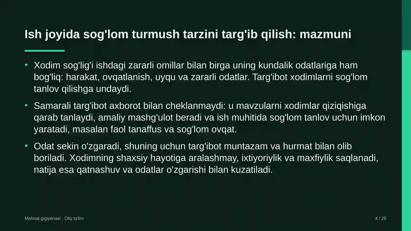 geoaxborot tizimlarida ish joyida sog'lom turmush tarzini targ'ib qilish 8231 4