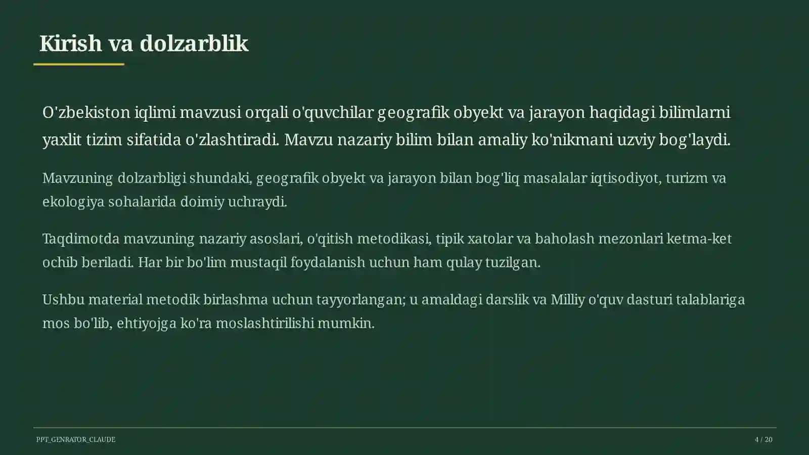 O'zbekiston iqlimi (8-sinf) 4