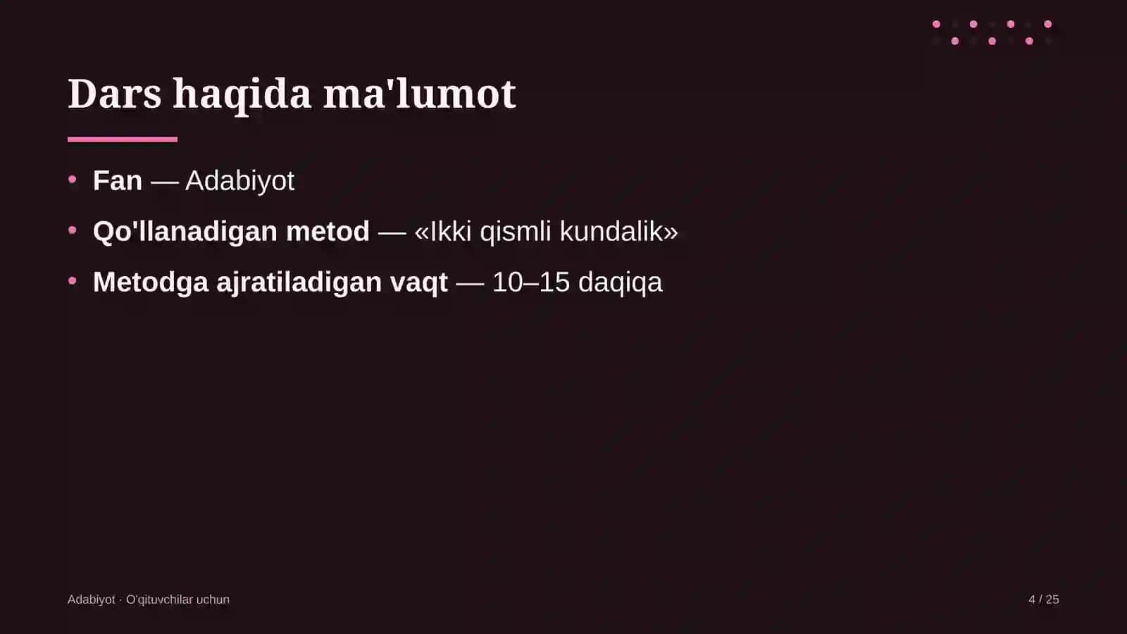 adabiyot darslarida ikki qismli kundalik metodidan foydalanish 5651 4