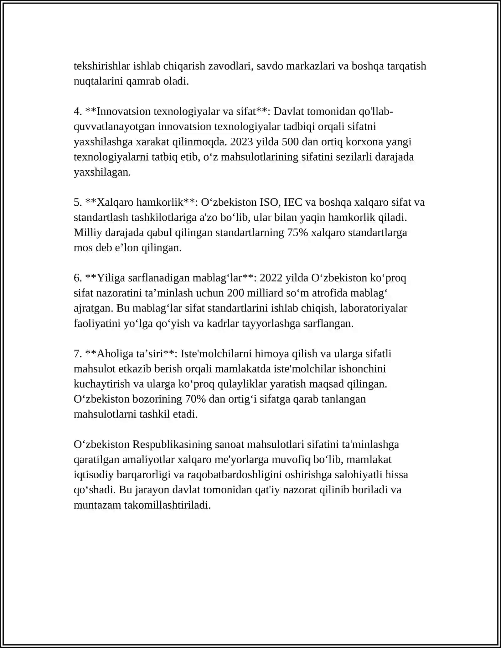 Sanoat mahsulotlarining sifat standartlari 4
