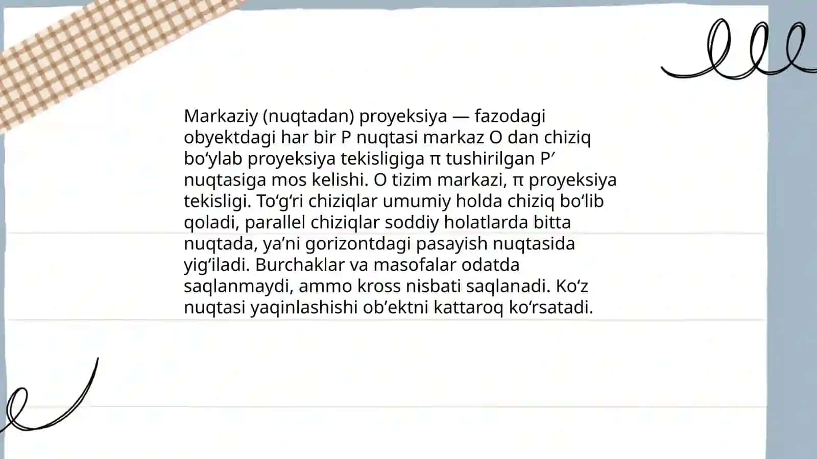Tekislikning perspektivasi 4