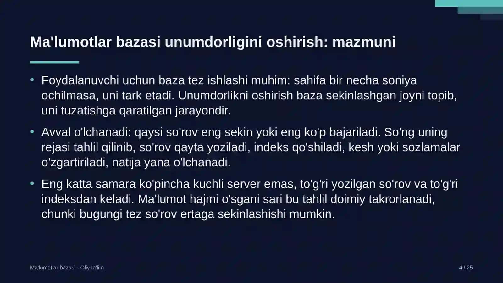 reanimatsiya bo'limlarida ma'lumotlar bazasi unumdorligini oshirish 4418 4