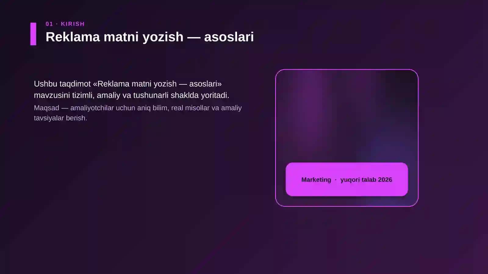 Reklama matni yozish — asoslari 4