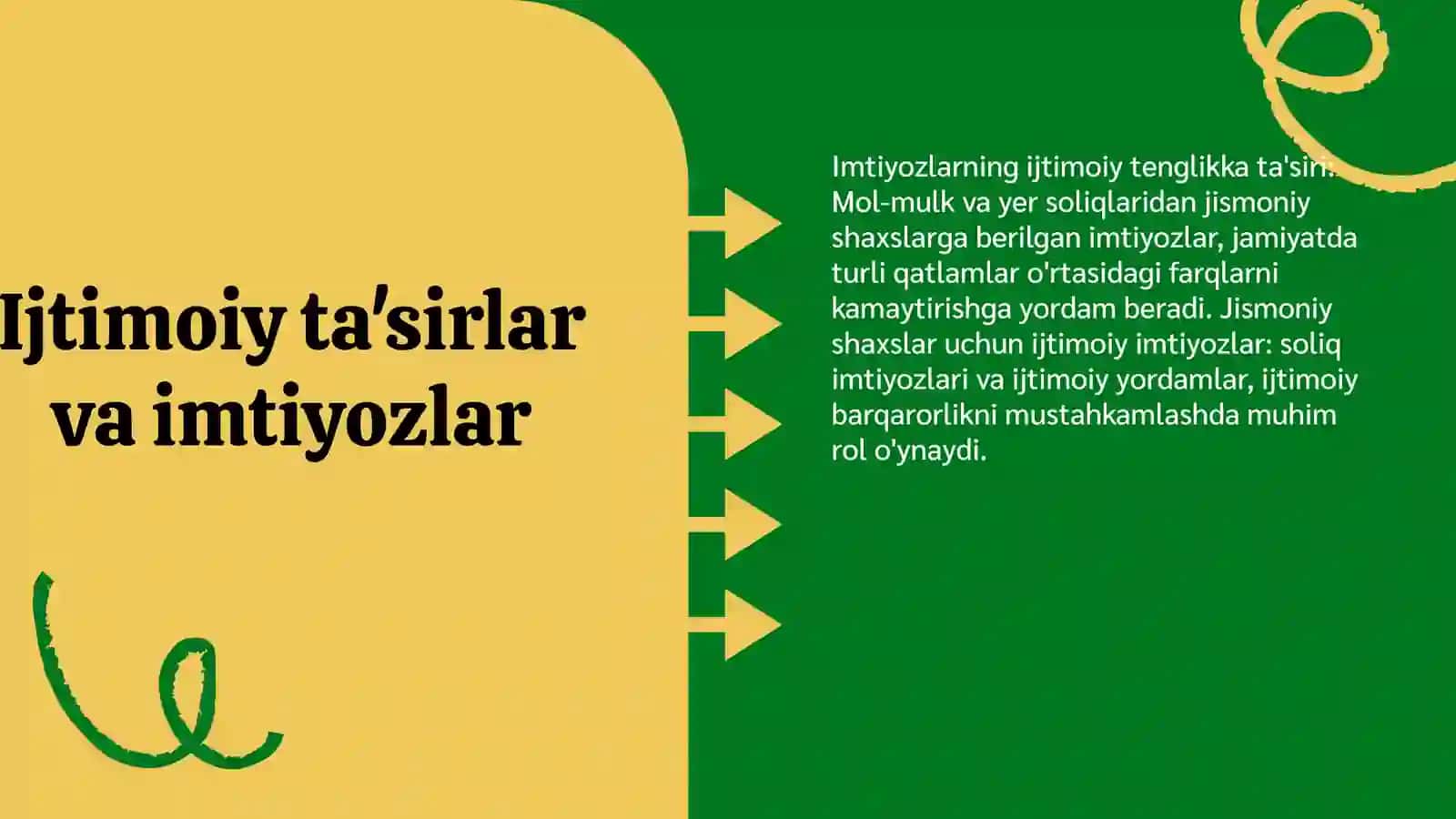 Mol mulk va yer soliqlaridan jismoniy shaxslarga berilgan imtiyozlarning axamiyati 4