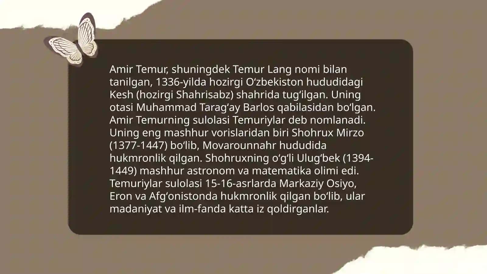 Amir Temurning bolalik yillari 4