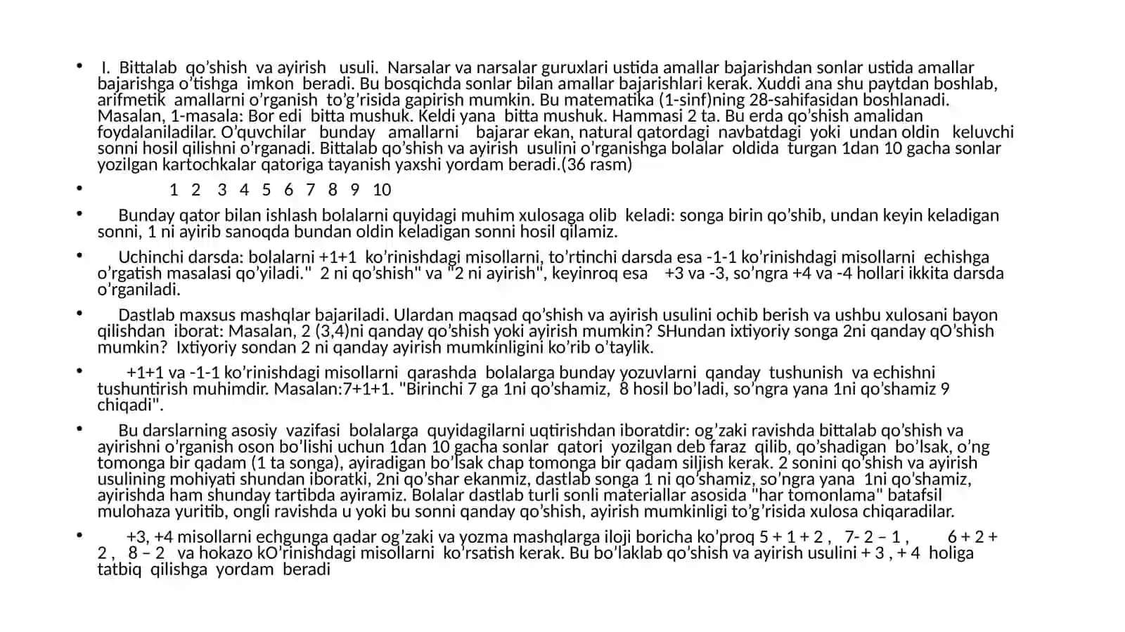 1-sinf matematika darslarida 10 ichida ayirishni o’rgatish metodikasi 4