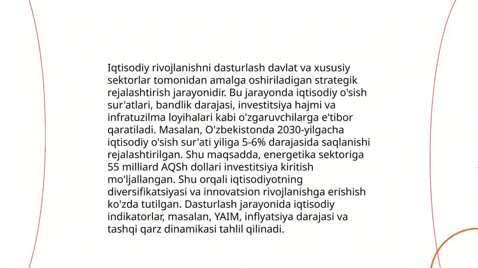 Davlatning ijtimoiy-iqtisodiy rivojlanishini dasturlash,prognozlashtirish va rejalashtirish siyosati 4