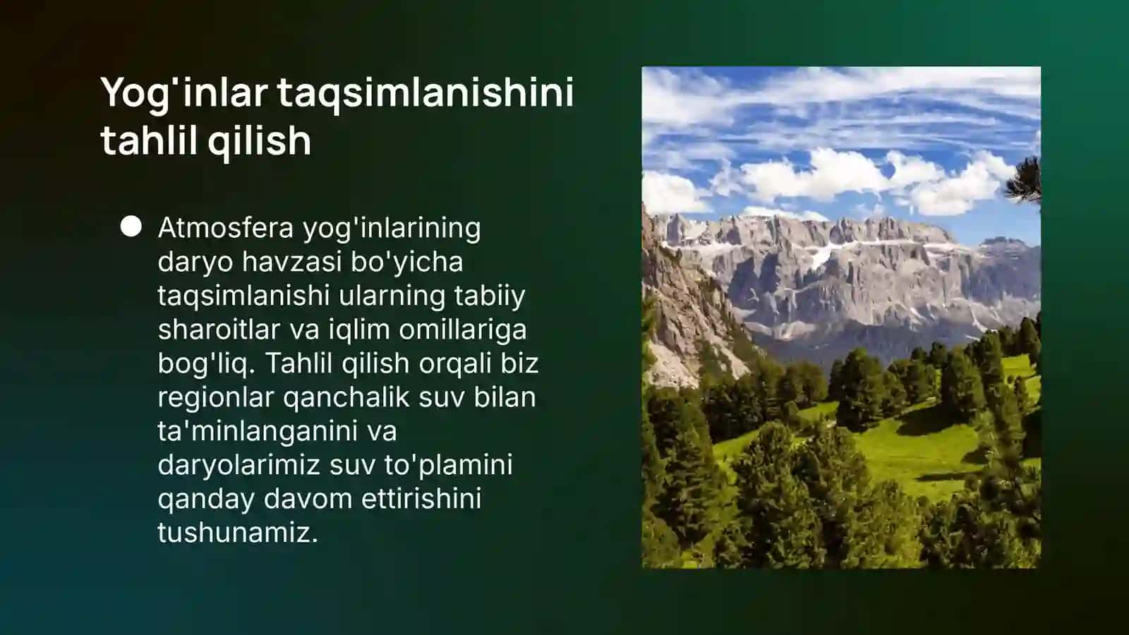 Atmosfera yogʻinlarining taqsimlanishi 4