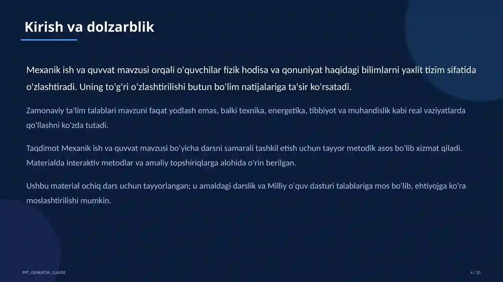 Mexanik ish va quvvat (7-sinf) 4