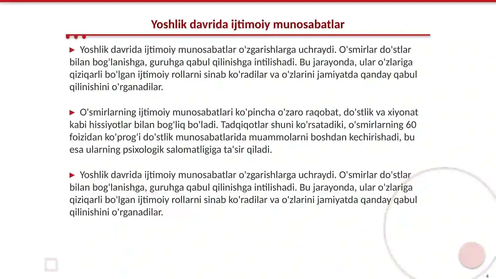 Yoshlik davrining psixologik xususiyatlari 4