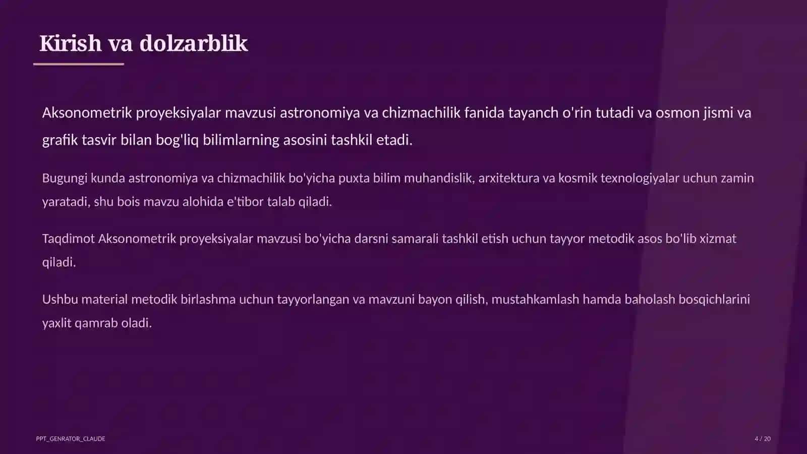 Aksonometrik proyeksiyalar (8-sinf) 4