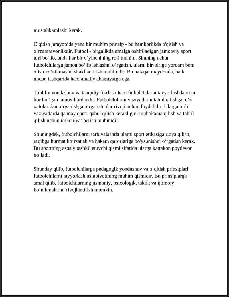 FUTBOLCHILARNI TAYYORLASH USLUBIYOTI 4