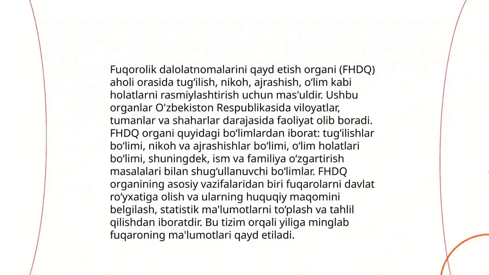 Fuqorolik dalolatnomalarini qayd etish organing tashkil etishi va uning ishlash tizimi 4