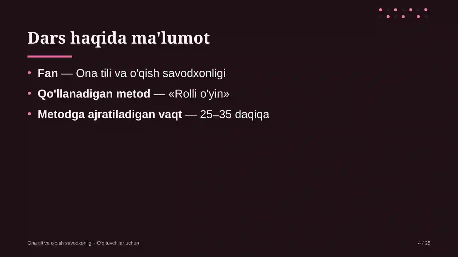 ona tili va o'qish savodxonligi darslarida rolli o'yin metodidan foydalanish 4428 4