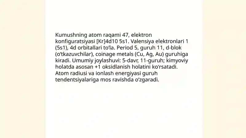 Metal - kumush elementi 4