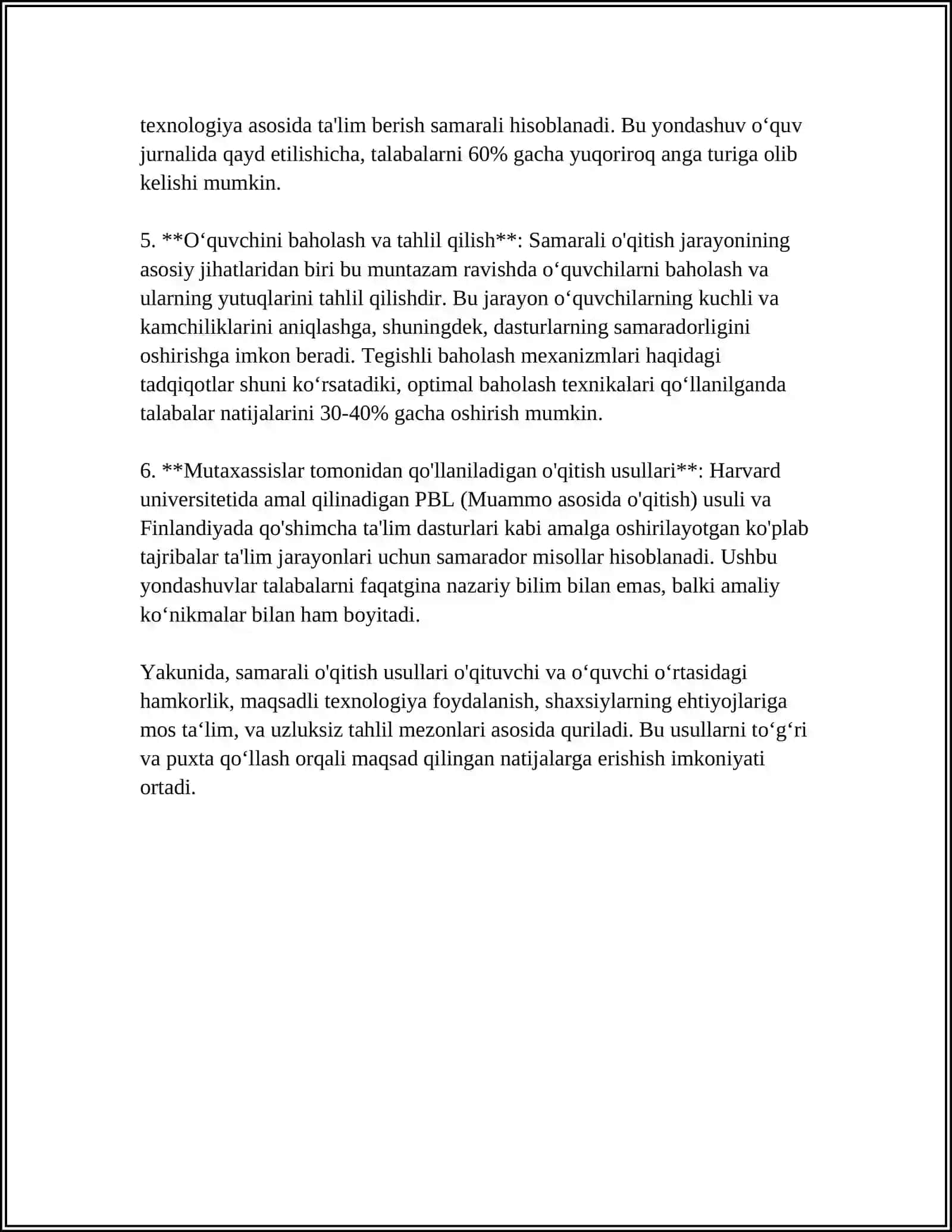 ZAMONAVIY O'QUV JARAYONINI TAKOMILLASHTIRISHDA PEDAGOGIKANING SHAXSIY VA KASBIY O'Z-O'ZINI RIVOJLANTIRISH METODIKASI 4