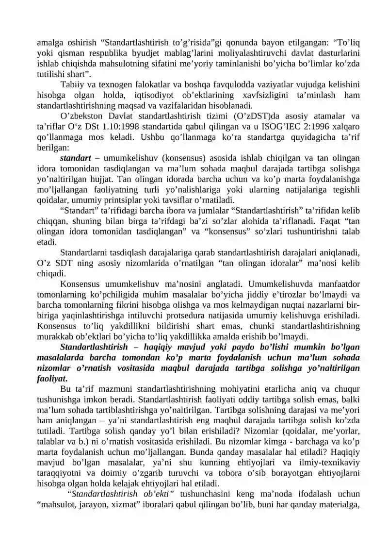 6-MA’RUZA. STANDARLASHTIRISH, UNING MAQSADI, ATAMALARI VA USULLARI 4