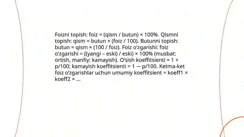Nispiy miqdorlardan foydalanish usuli 4