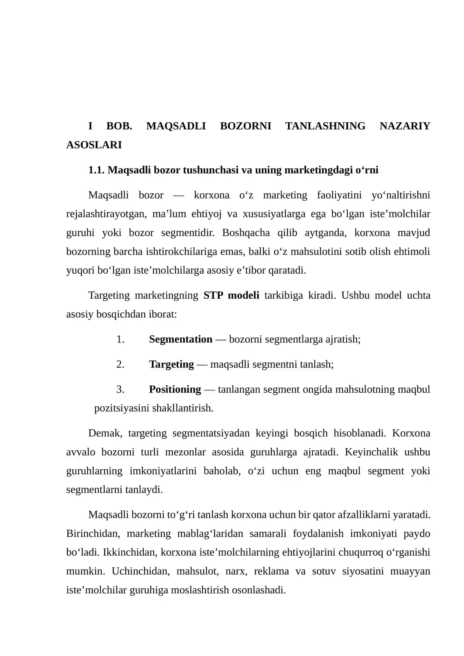 MAQSADLI BOZORNI TANLASH (TARGETING) 4