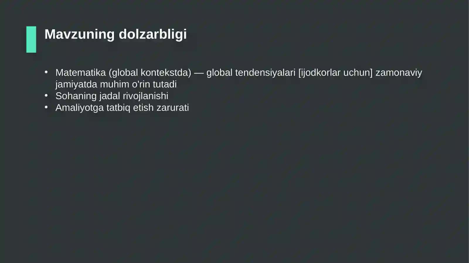 Matematika (global kontekstda) — global tendensiyalari [ijodkorlar uchun] 4