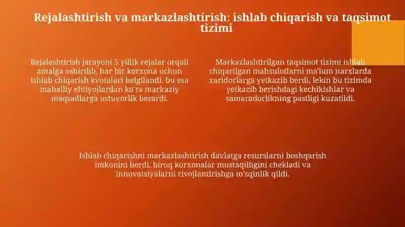 Buyruq-ma'muriy iqtisodiyotning mohiyati va uning oqibatlari 4