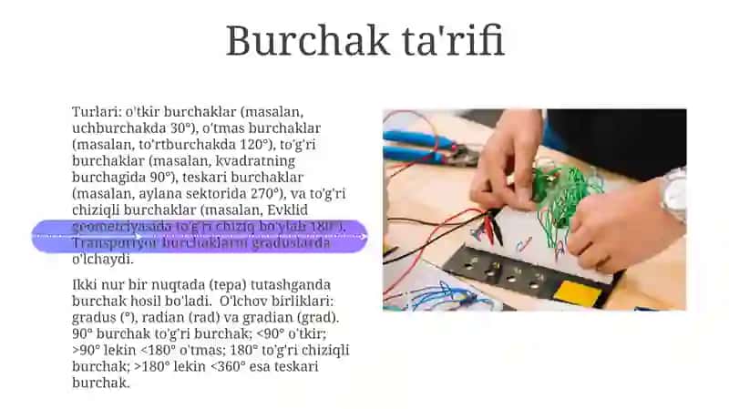 Burchak oʻlchovlari turlarini 4