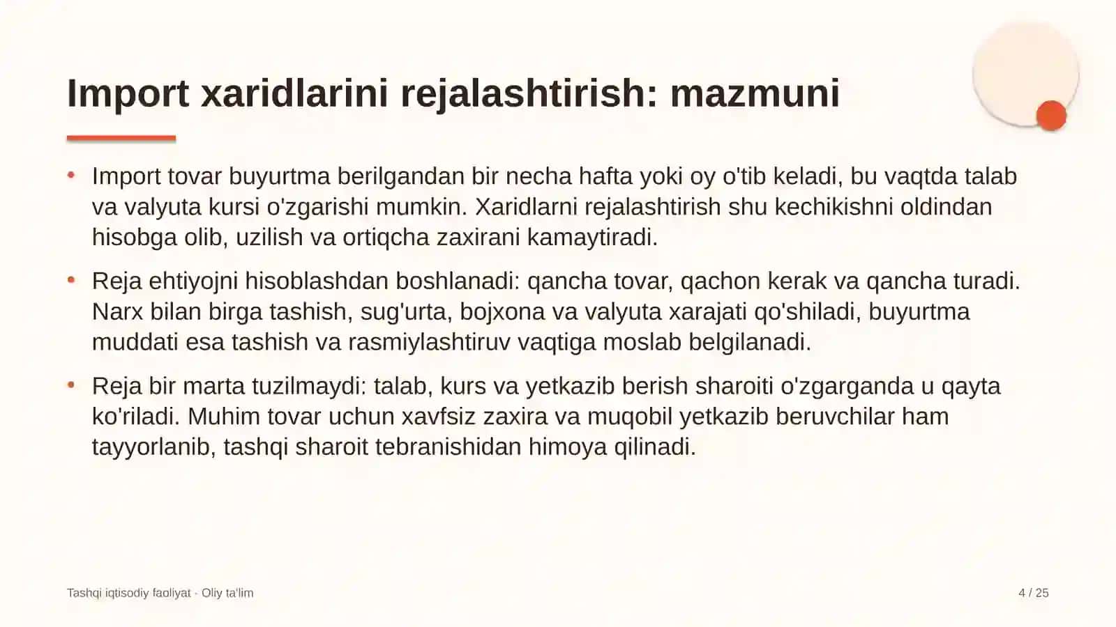 xalqaro yuk tashishda import xaridlarini rejalashtirish 9636 4