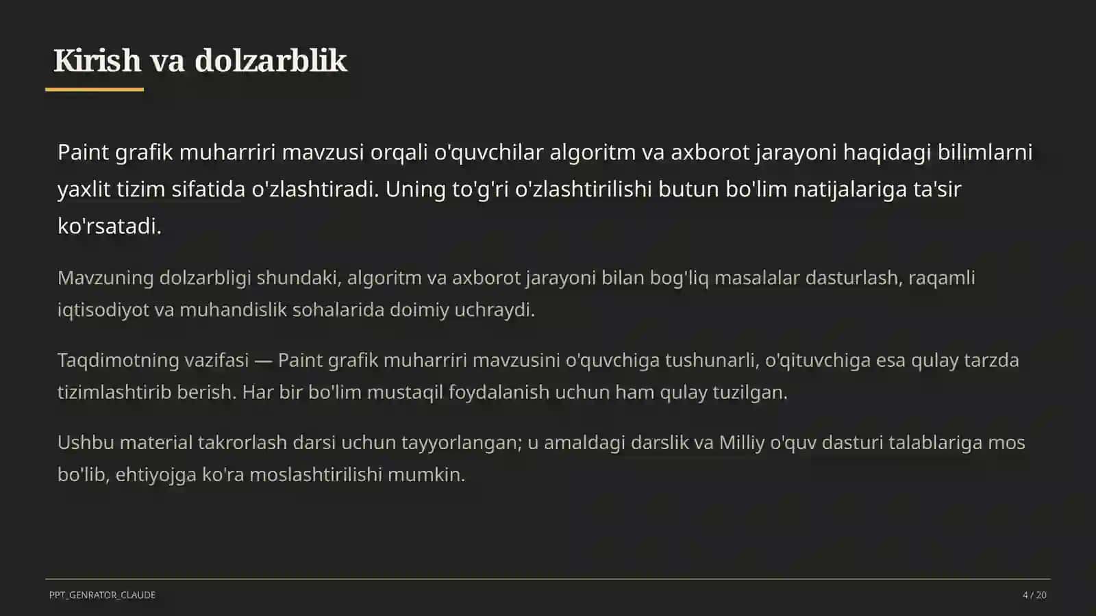Paint grafik muharriri (5-sinf) 4