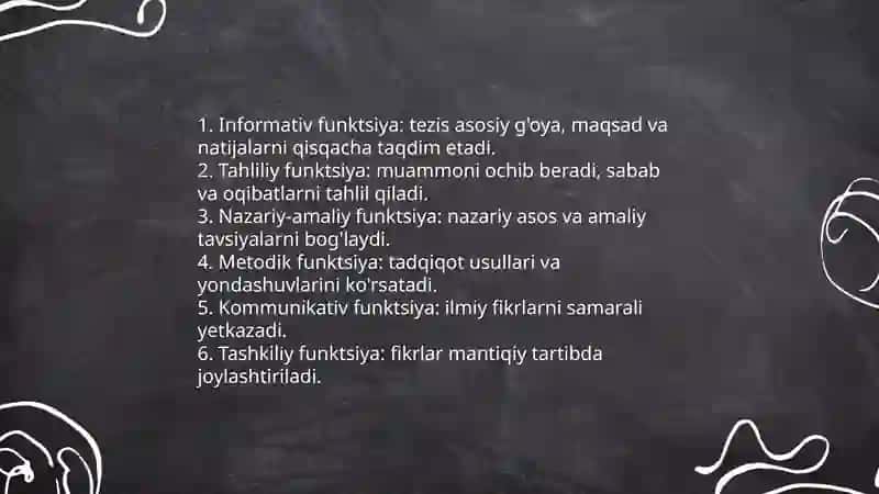 Tezis va uning turlari. Tezislar yozish uslubi 4