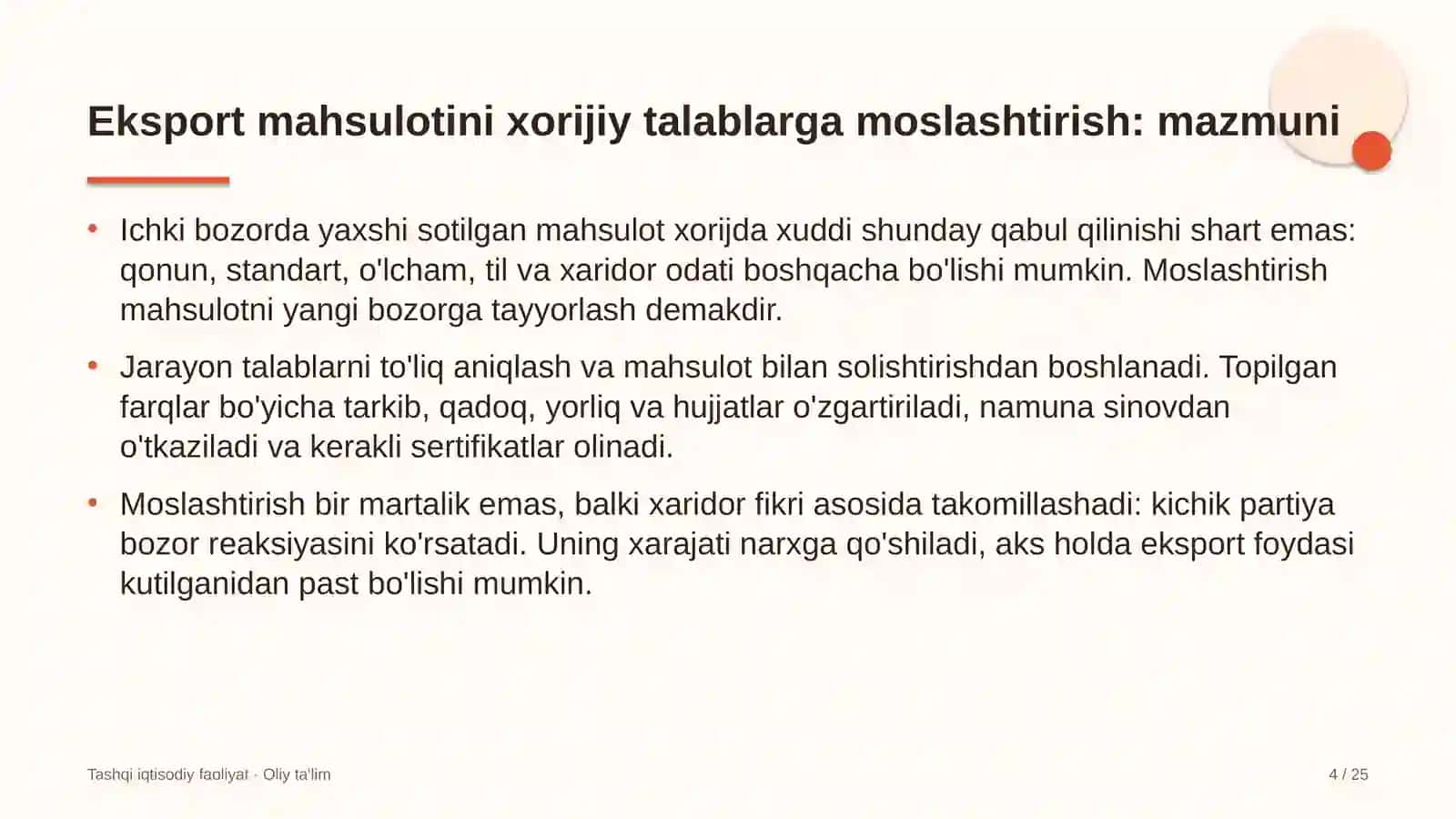 baliqchilik xo'jaliklarida eksport mahsulotini xorijiy talablarga moslashtirish 3141 4