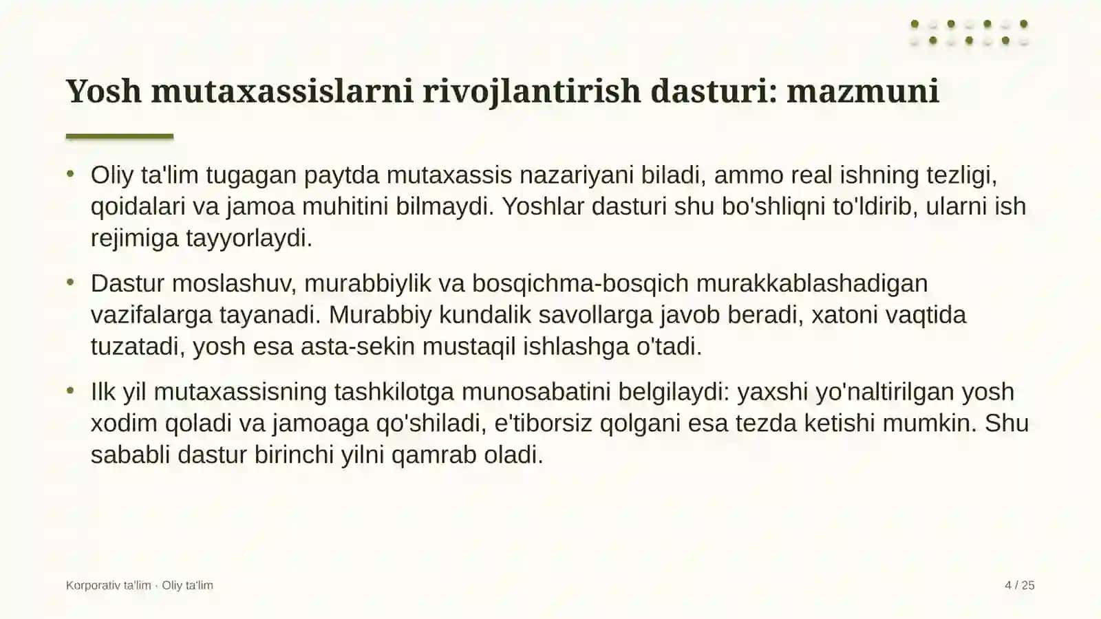 dehqon xo'jaliklarida yosh mutaxassislarni rivojlantirish dasturi 4997 4